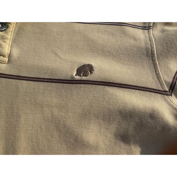 Banana Republic Mens Yellow Striped Short Sleeve Polo Shirt Medium - Picture 4 of 6